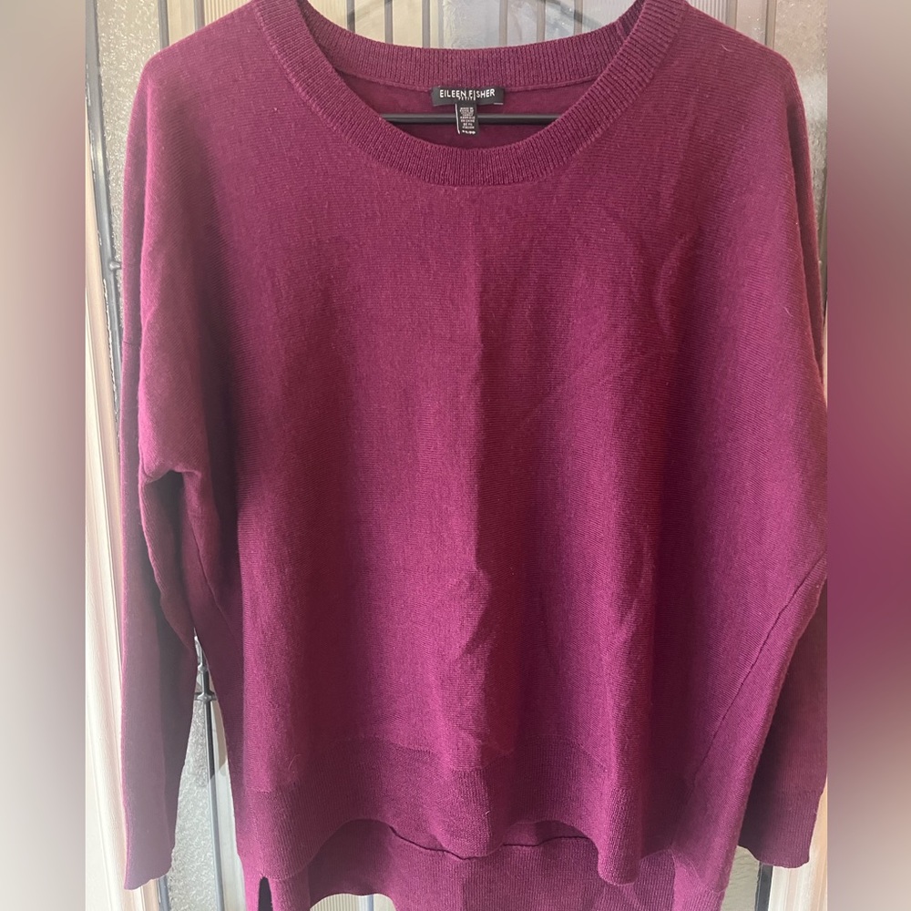 Eileen Fisher Purple 100% Merino Wool Sweater- Size PS